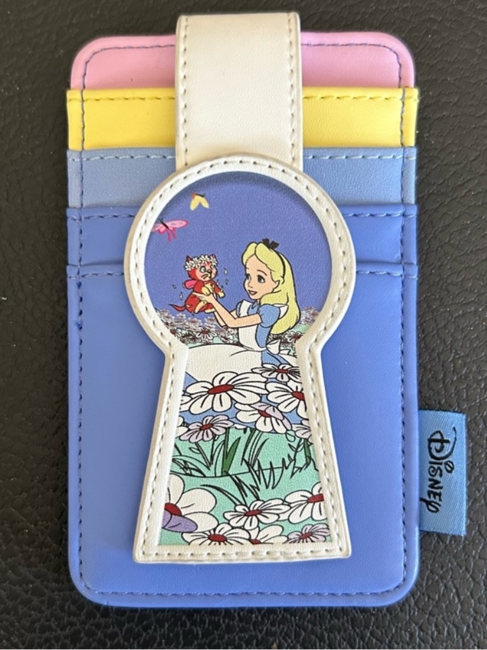 Disney Pastel Alice in Wonderland Keyhole Cardholder - Blue, Pink, Yellow
